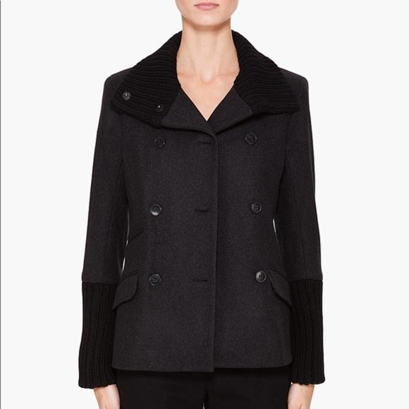 Theory Black Virgin Wool And Cashmere Blend Tegian Exterior Jacket Coat P/4 - Picture 1 of 9